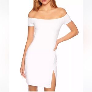 Susana Monaco Revolve White Off-the-Shoulder Side Slit Dress Size L NWT​